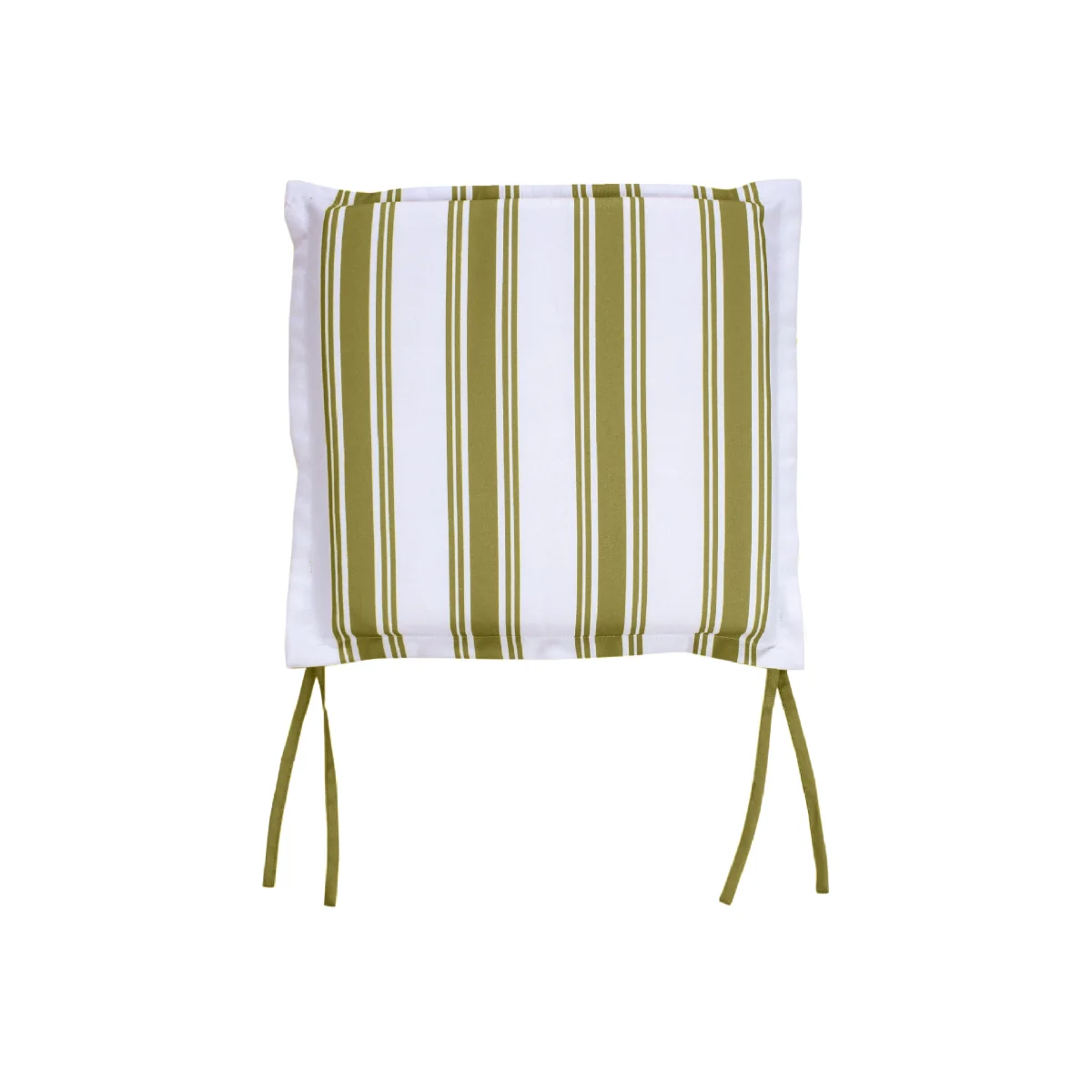 Green Stripe Outdoor Garden Seat Pads - Pack of 2