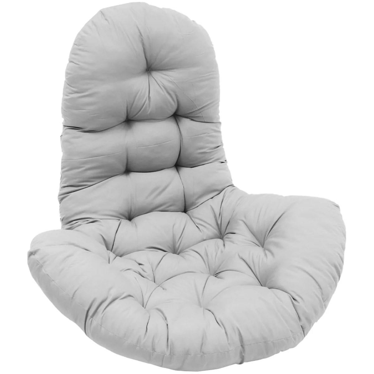 Garden Rocking Chair Back Seat Pad Swing Cushion Oxtongue Shape - Light Grey – image 2