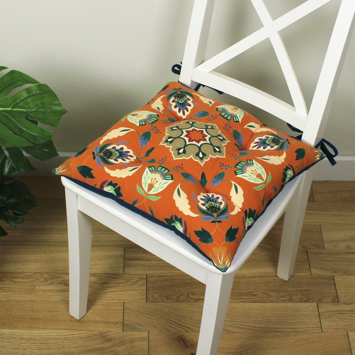 Mosaic Floral Twin Pack Seat Pads - Orange – image 2