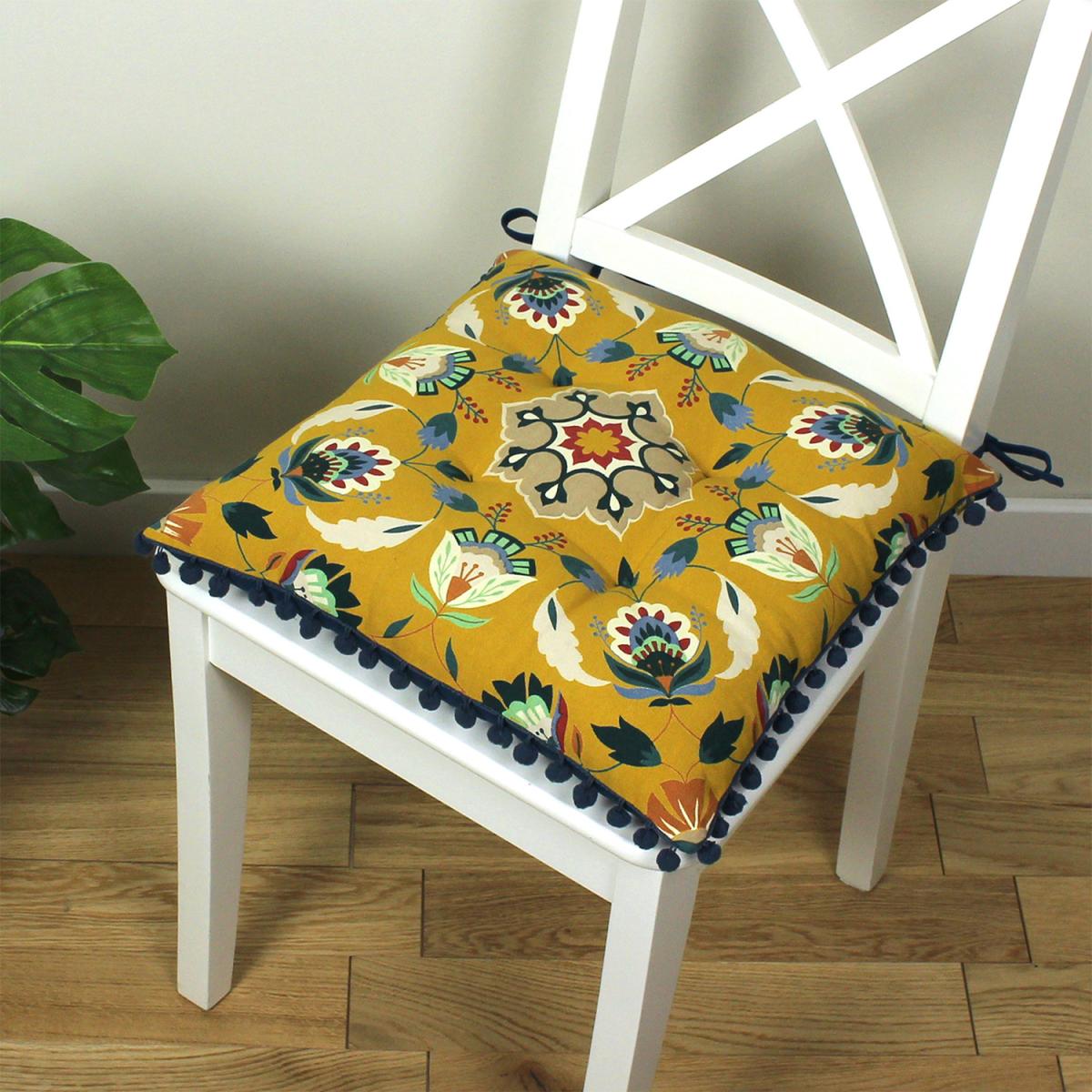 Mosaic Floral Twin Pack Seat Pads - Orange – image 9