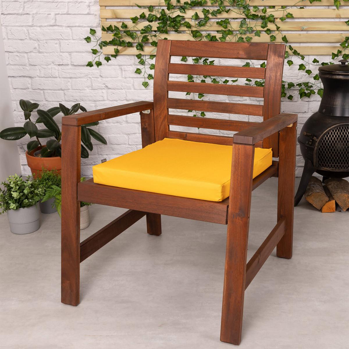 Square Indoor and Outdoor Seat Pad - Ochre Yellow – image 4