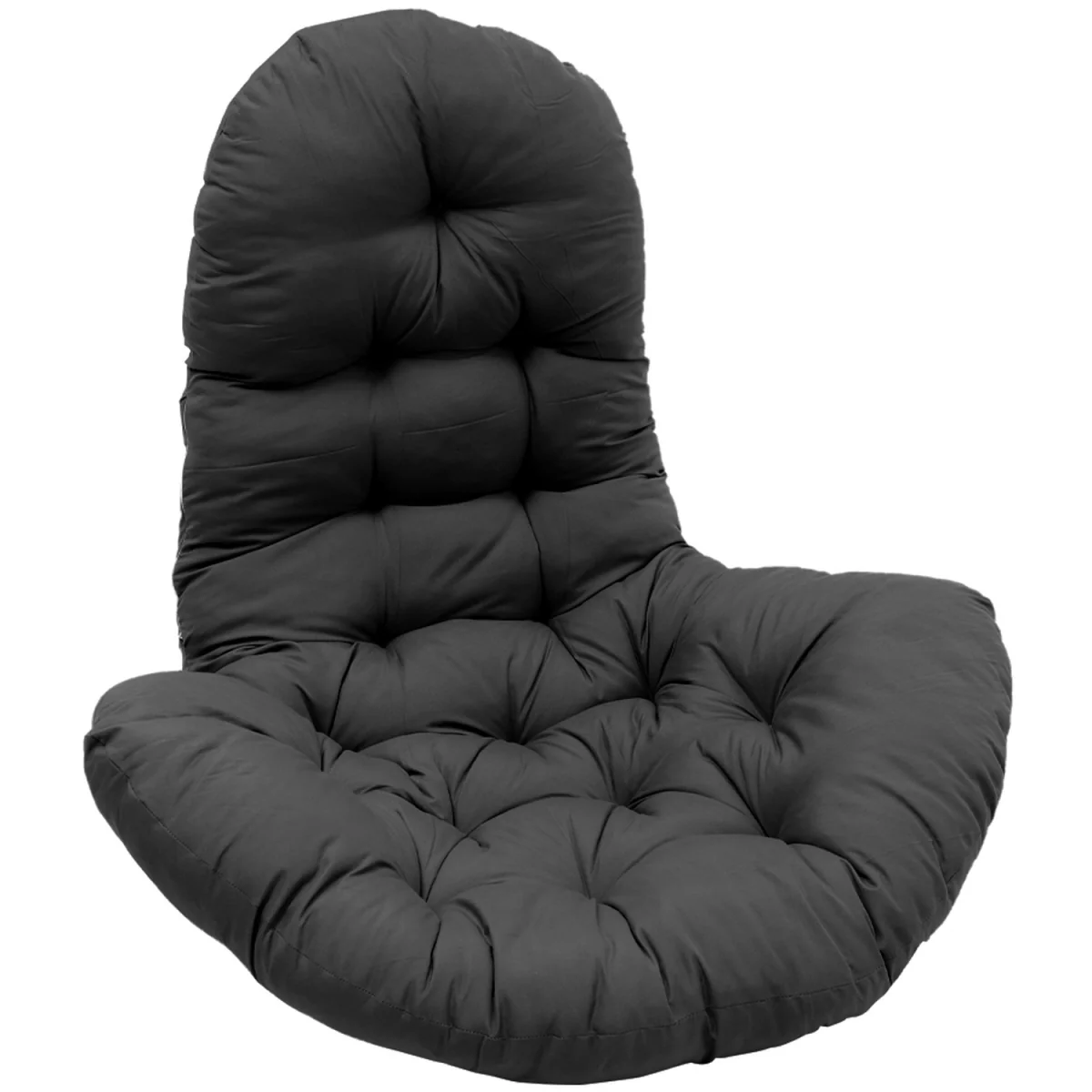Garden Rocking Chair Back Seat Pad Swing Cushion Oxtongue Shape - Black – image 2