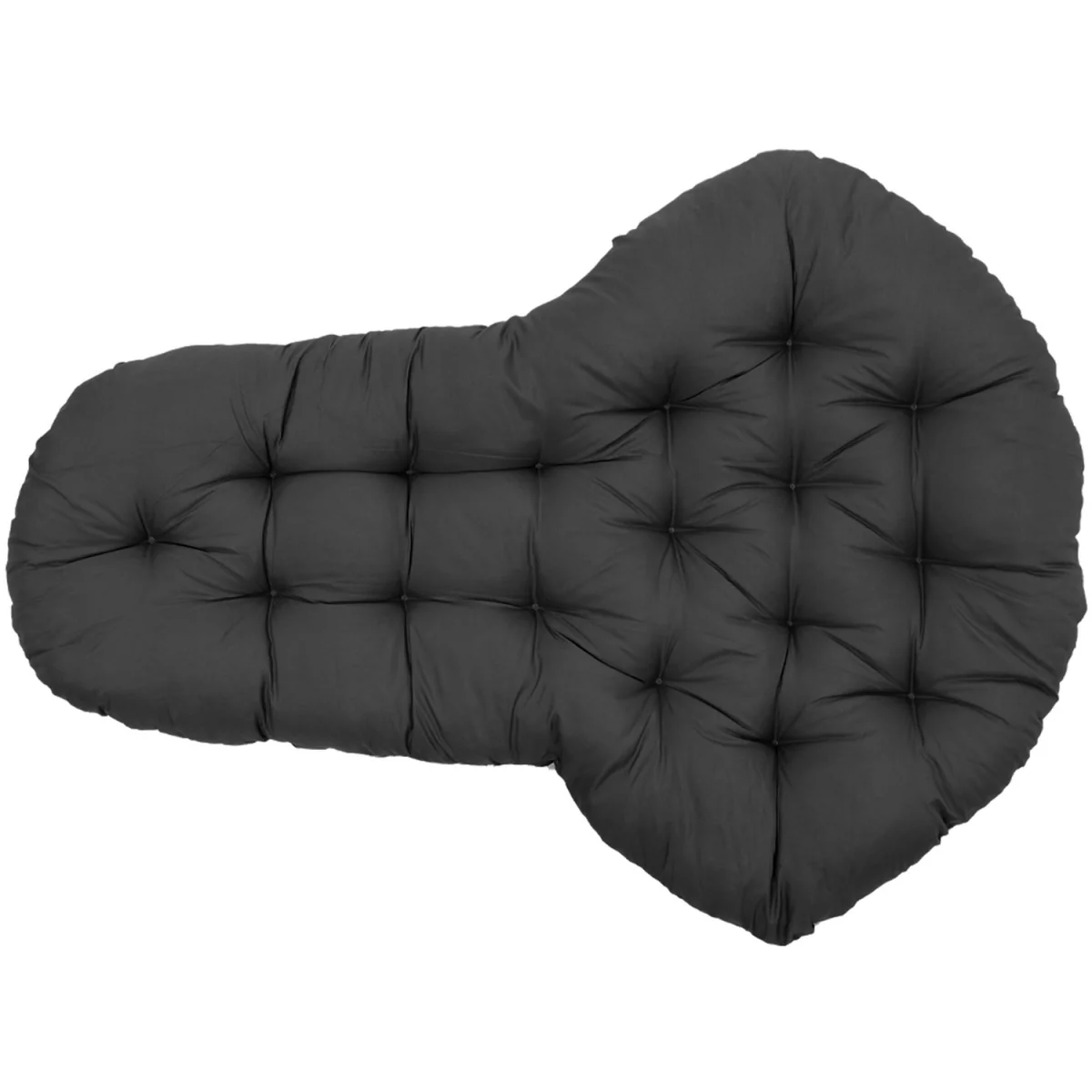 Garden Rocking Chair Back Seat Pad Swing Cushion Oxtongue Shape - Black – image 3
