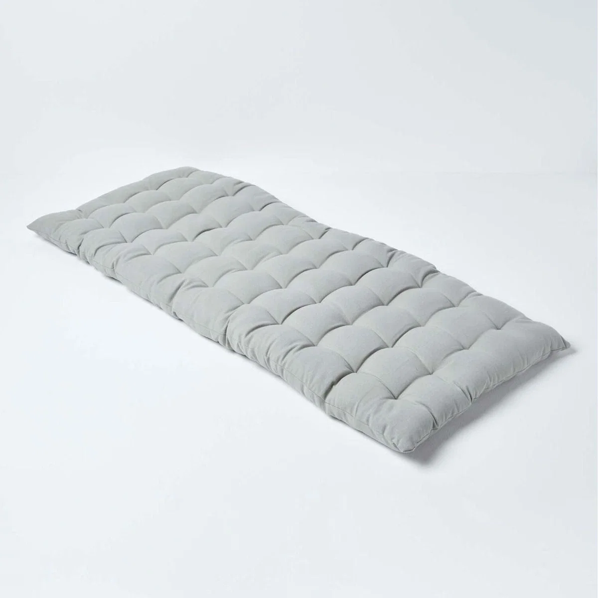 Homescapes Garden Bench Cushion Luxury Cotton Indoor Outdoor Bench Pad - Grey / 108cm