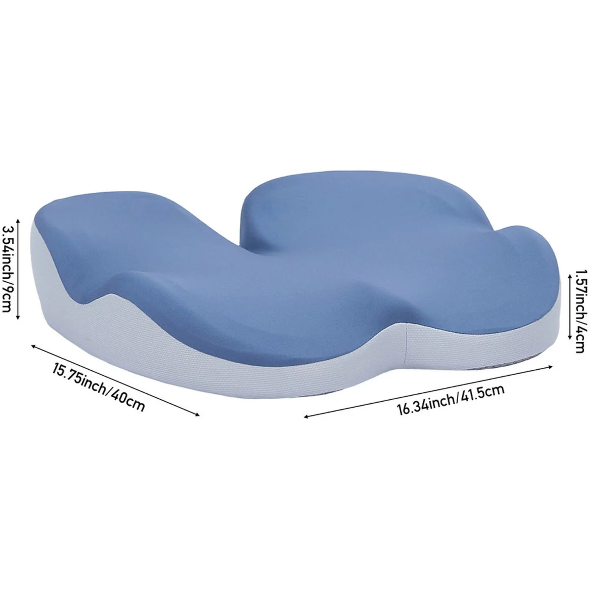 Butterfly-Shaped Memory Foam Seat Cushion - Blue & Grey – image 2