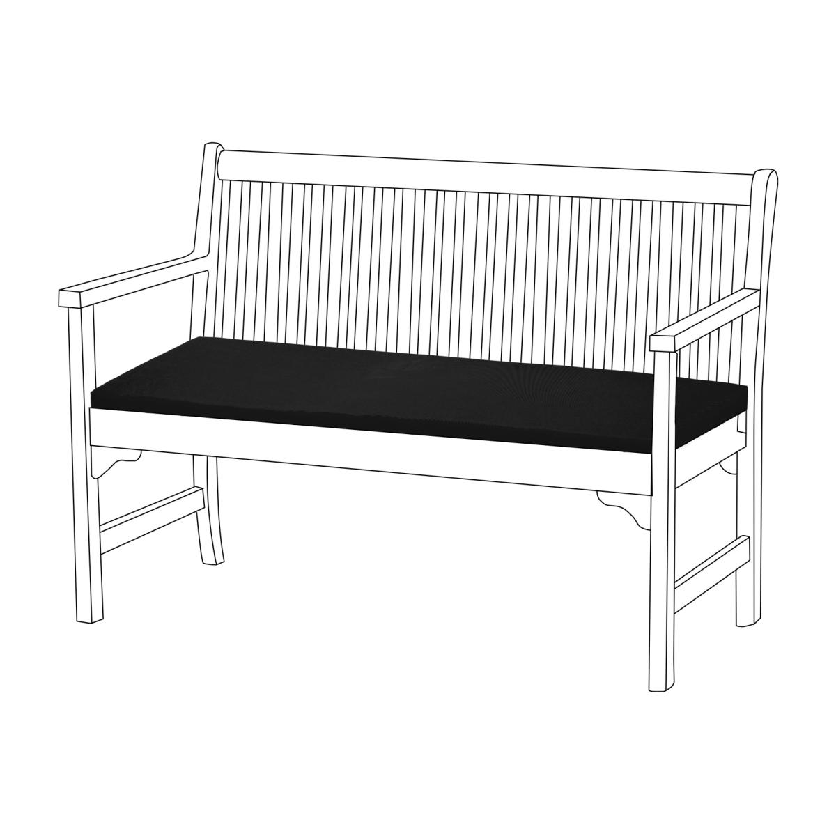 Garden Water Resistant 2 Seater Bench Cushions - Black