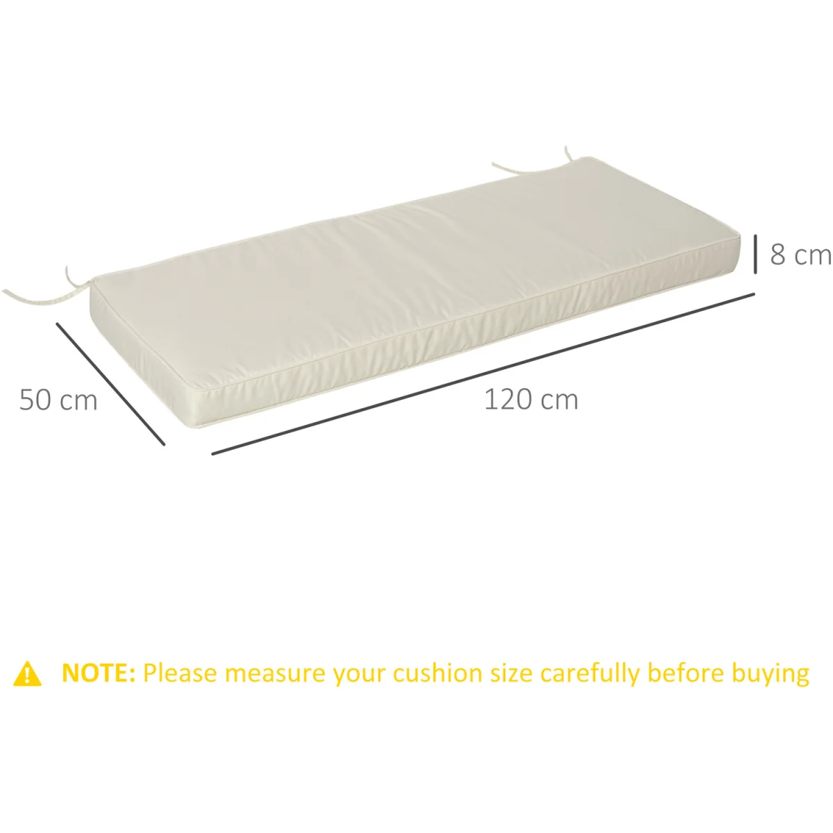 Garden Bench Cushion Loveseat Seat Pad for 2 Seaters - Cream White – image 4