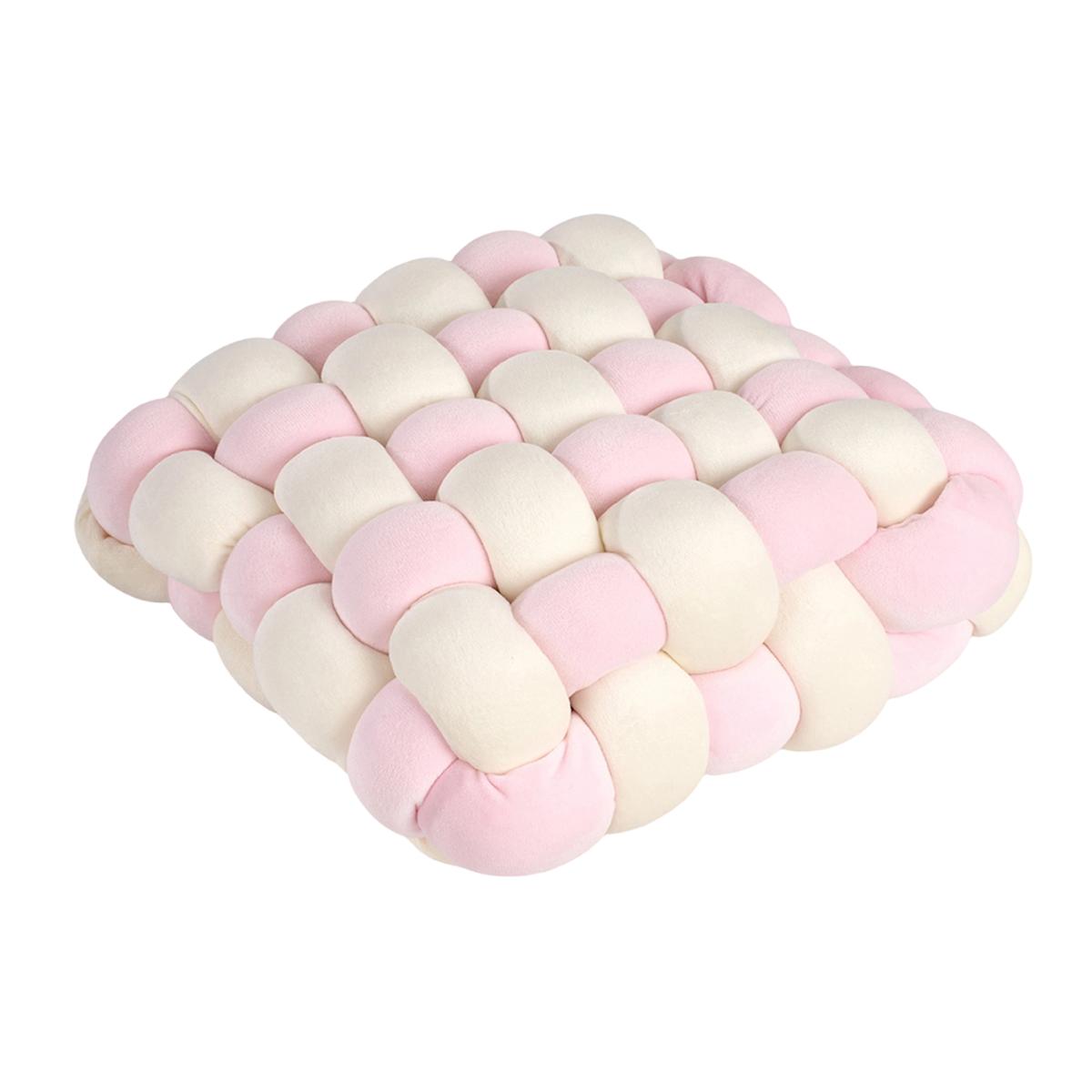 Soft Woven Seat Cushion - Cream and Pink