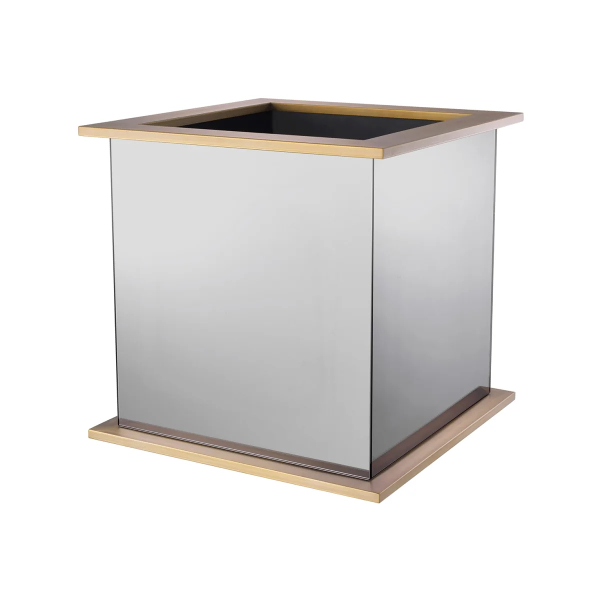 Eichholtz Moorea Planter Brass Finish Smoke Mirror Glass, Silver | Barker & Stonehouse