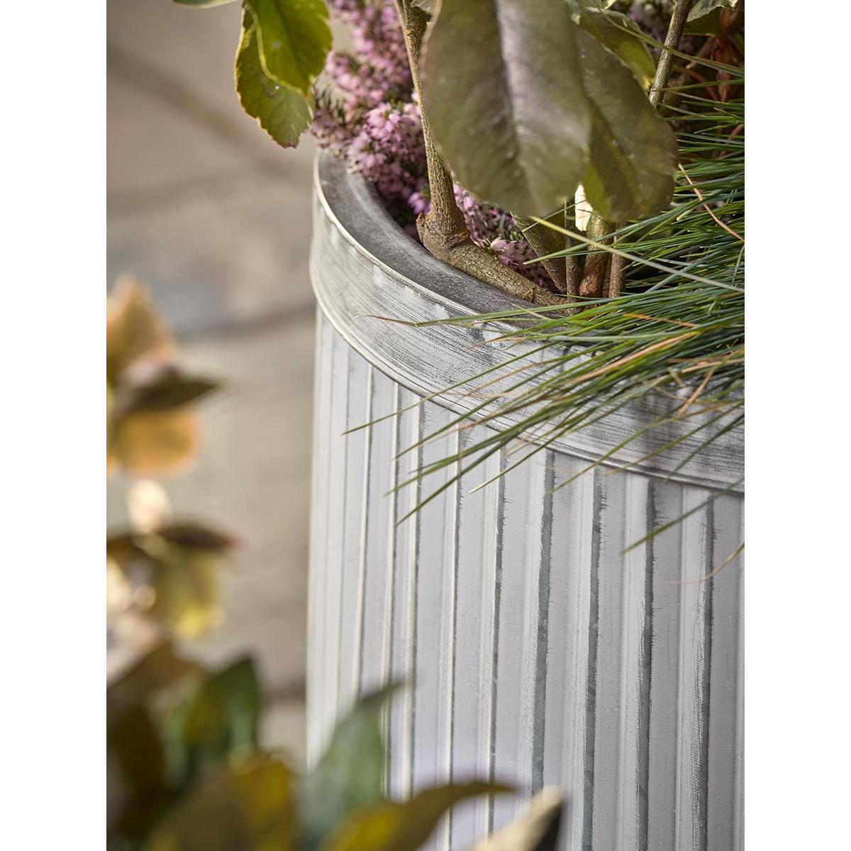 Three Fluted Zinc planters- Round – image 3