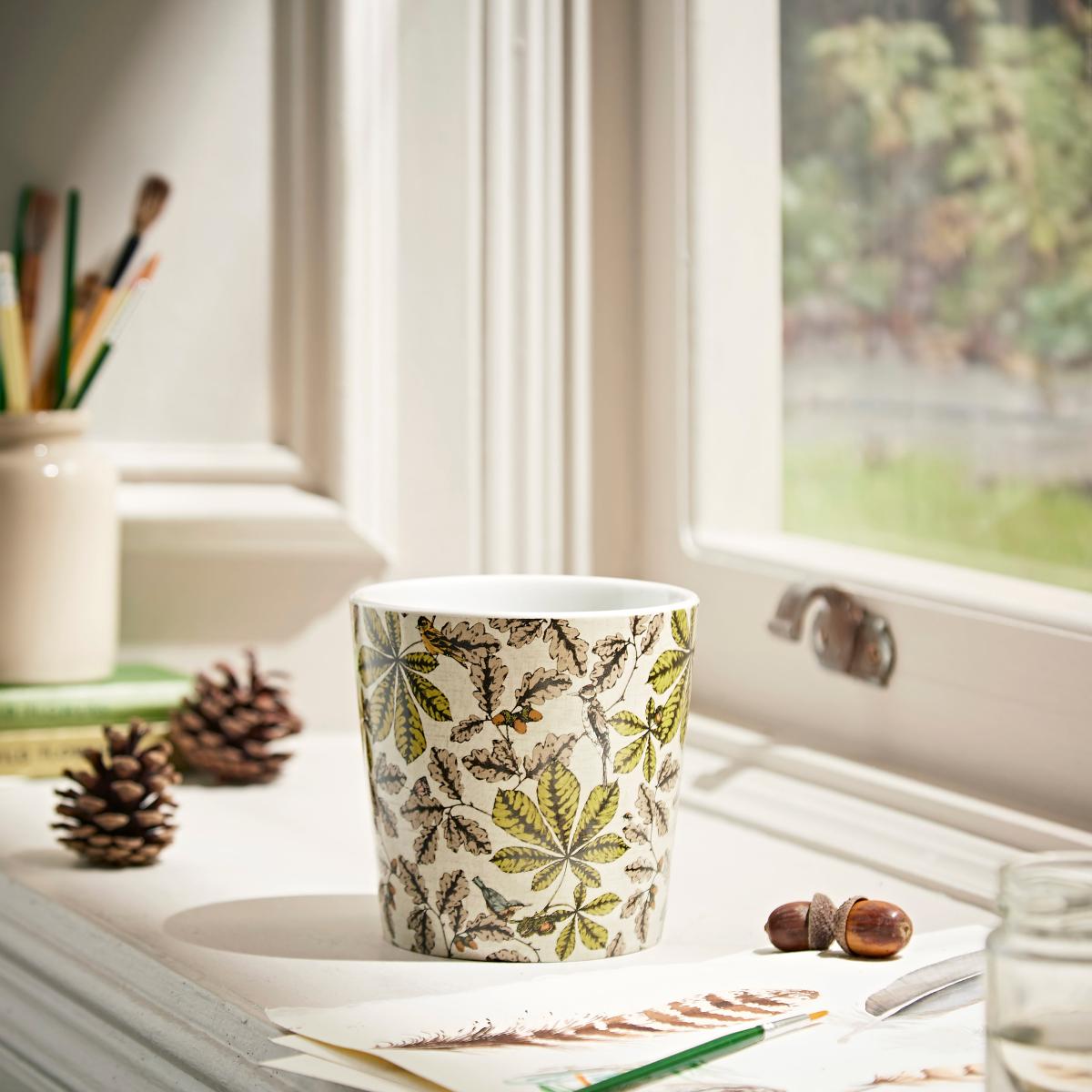 Woodland Small Plant Pot Cream/Green – image 2