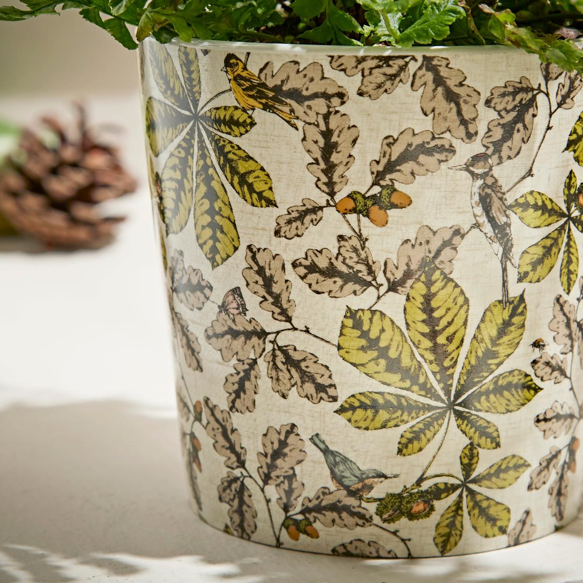 Woodland Small Plant Pot Cream/Green – image 3