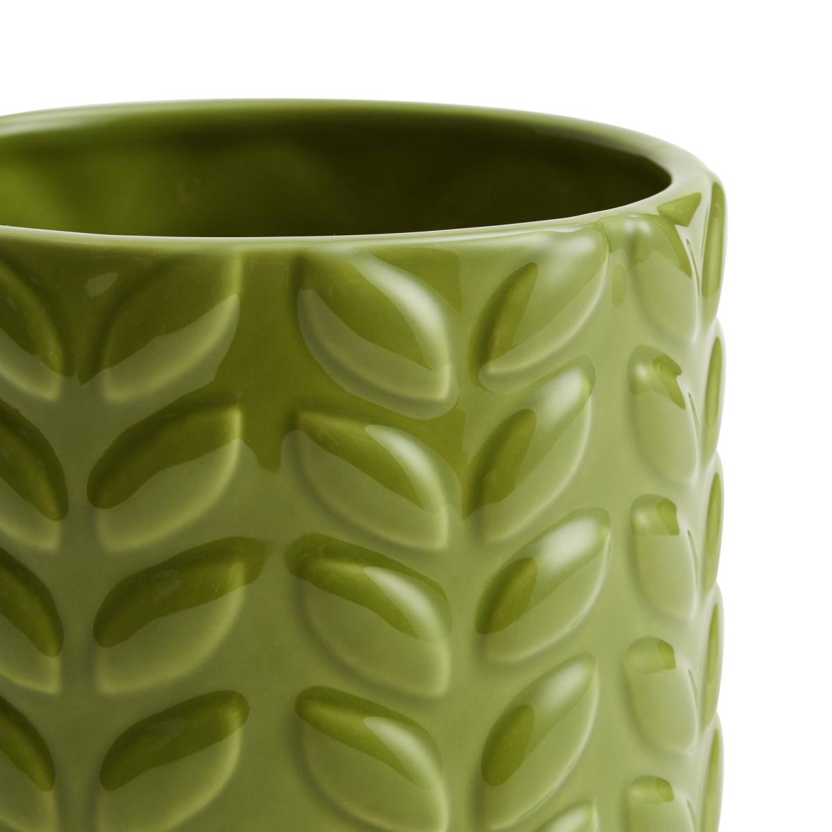 Large Green Leaf Plant Pot Green – image 2