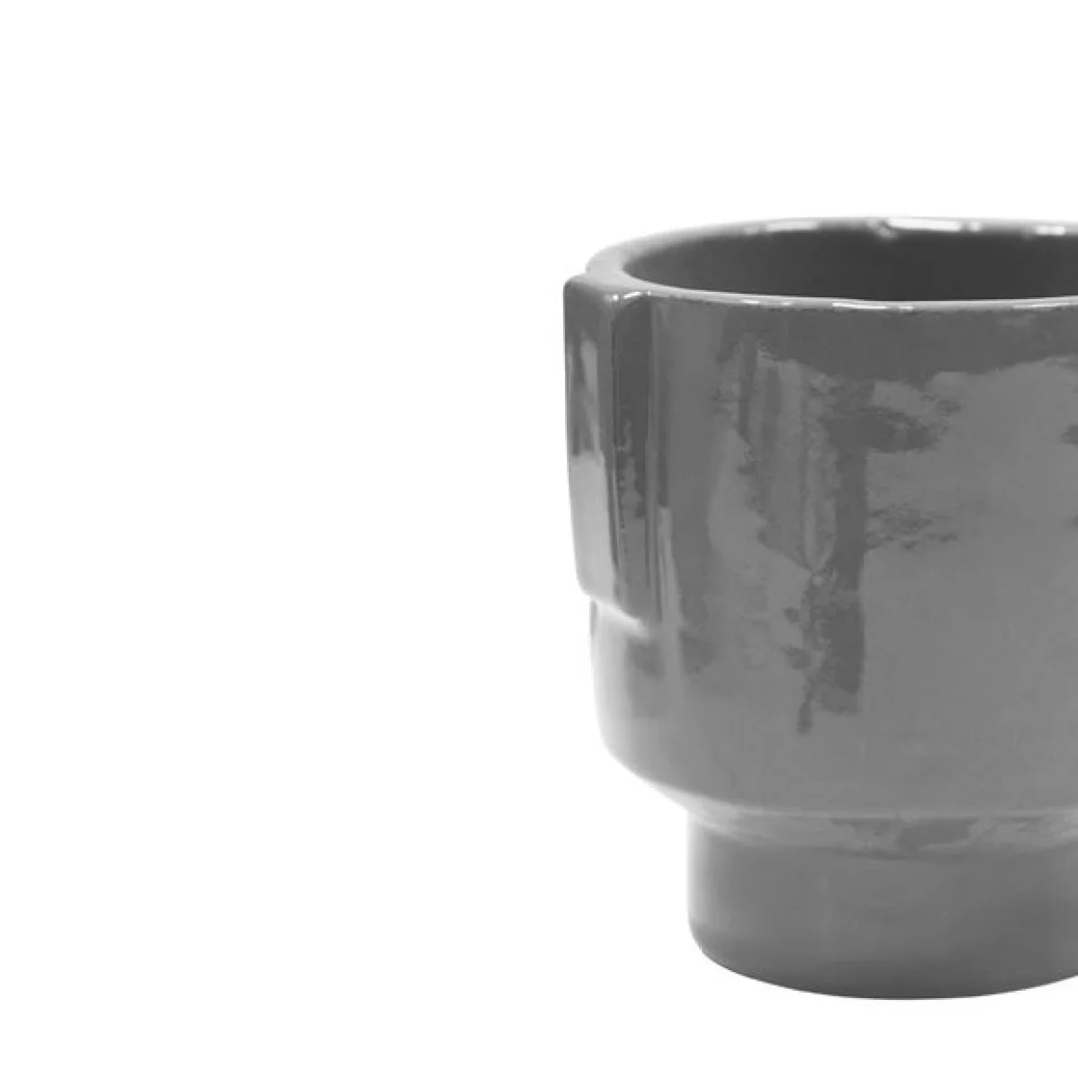Aries Glazed Handles Planter Charcoal – image 2