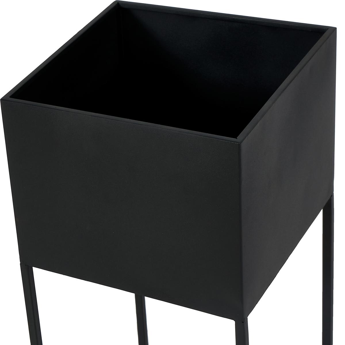 Set of 2 Square Graphite Metal Plant Stands – image 2