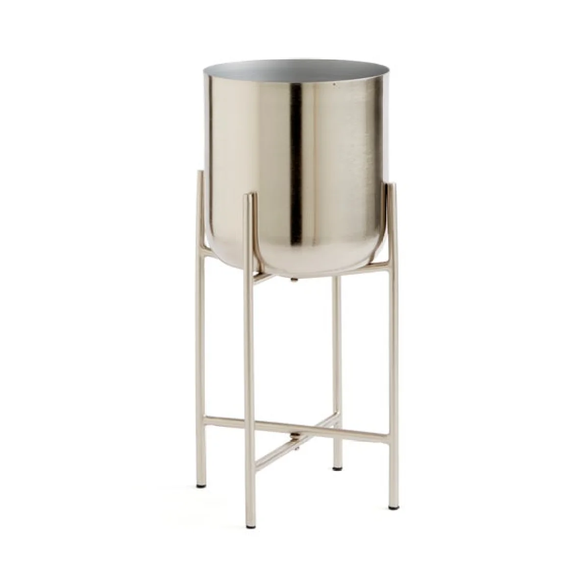 Curved Metal Plant Pot with Stand – image 3