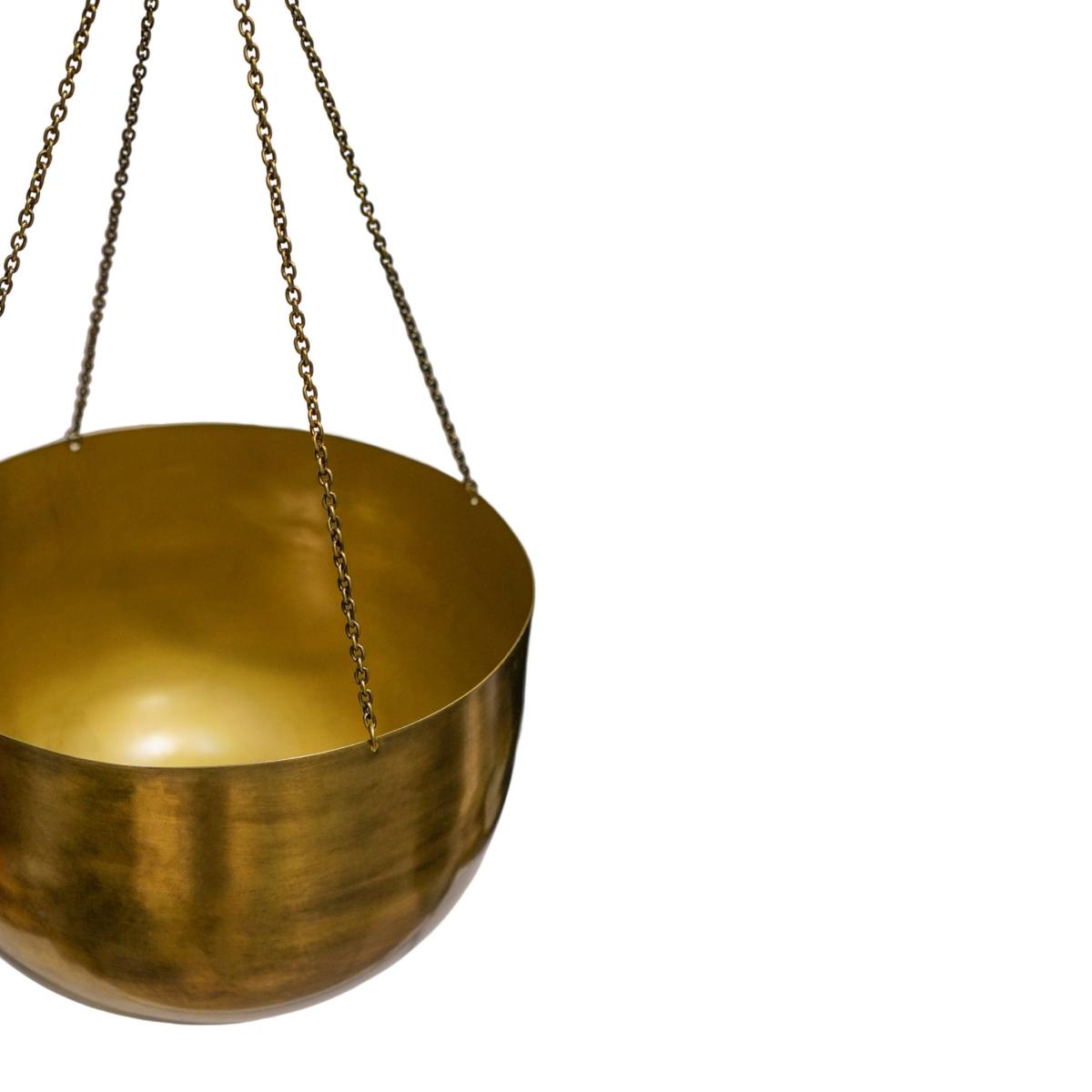 Mayfair Hanging Plant Pot Brass – image 2