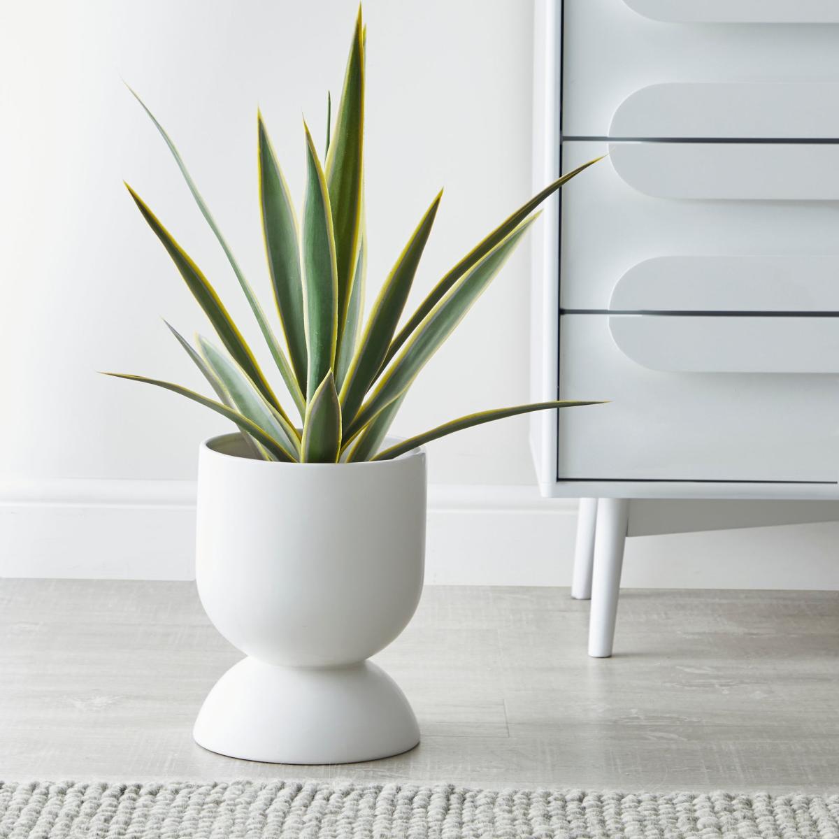 Ceramic White Planter 28cm White – image 1