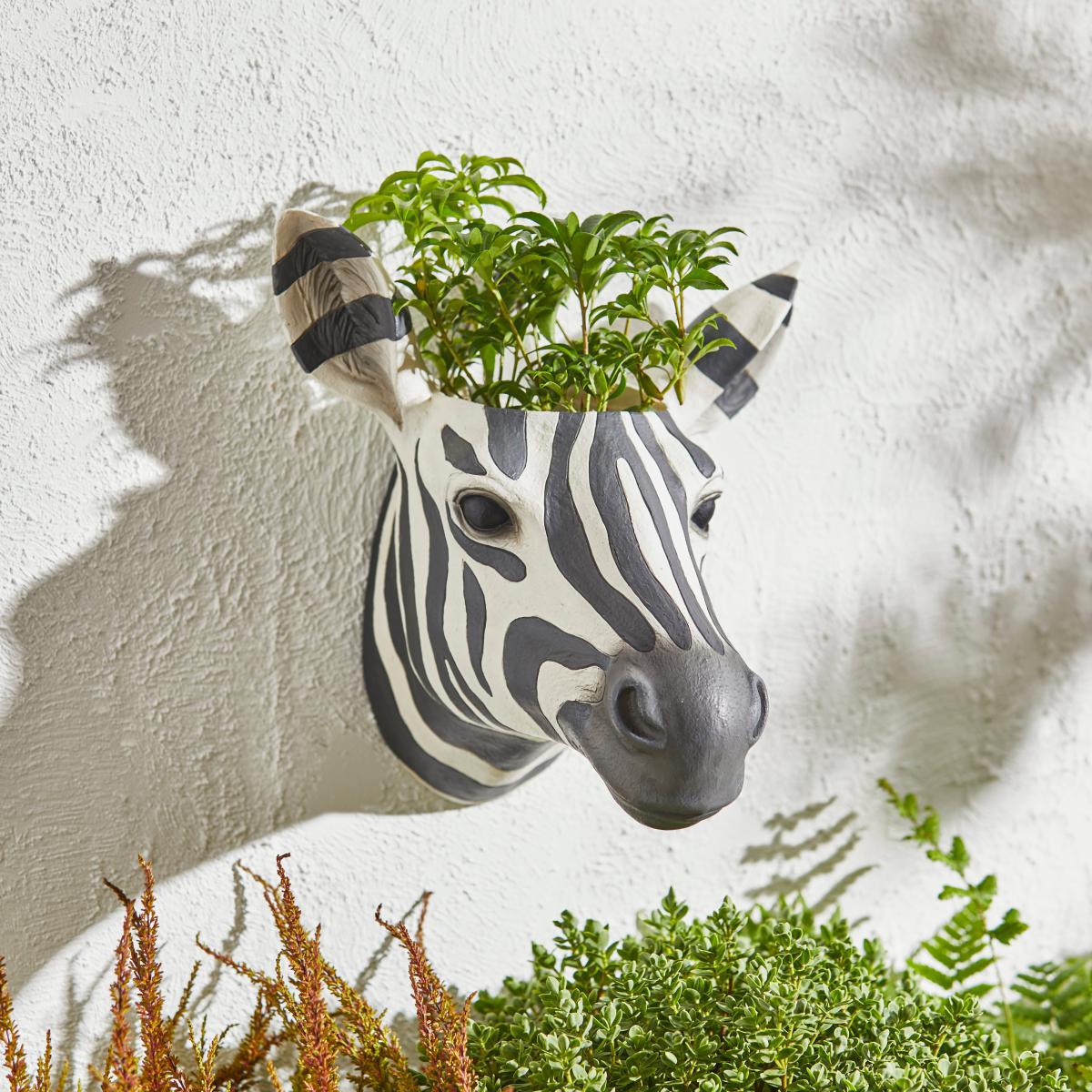 Zebra Wall Planter Black and white – image 1
