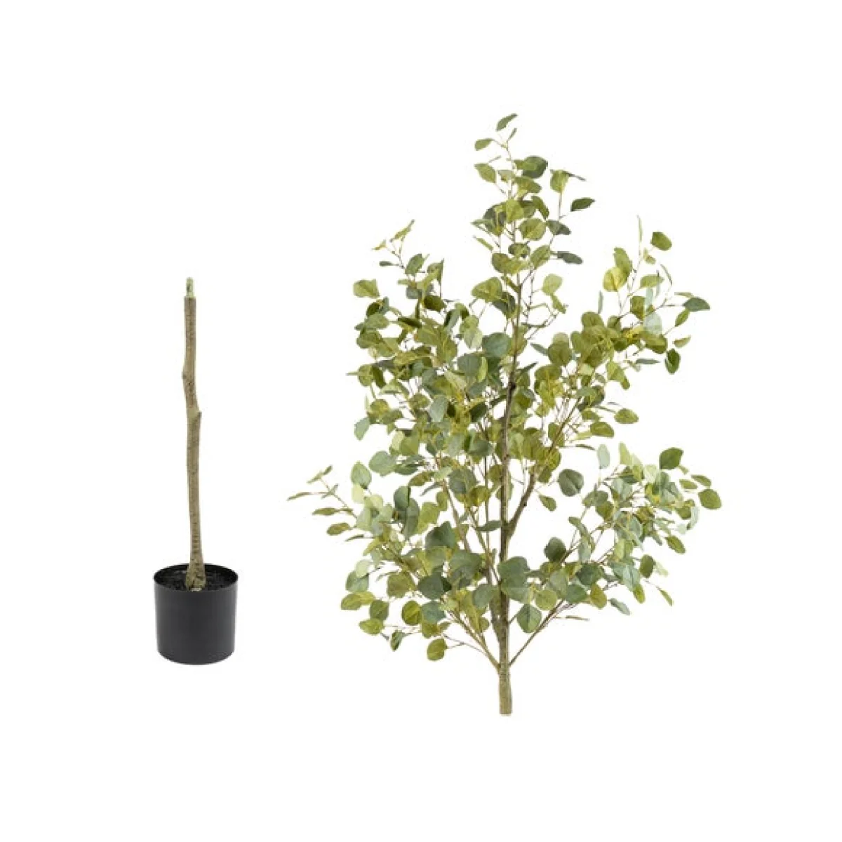 Artificial Eucalyptus Tree in Black Plastic Plant Pot – image 3