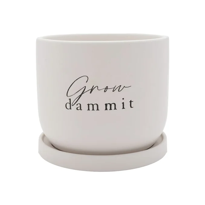Country Living Grow Dammit Ceramic Plant Pot – image 1