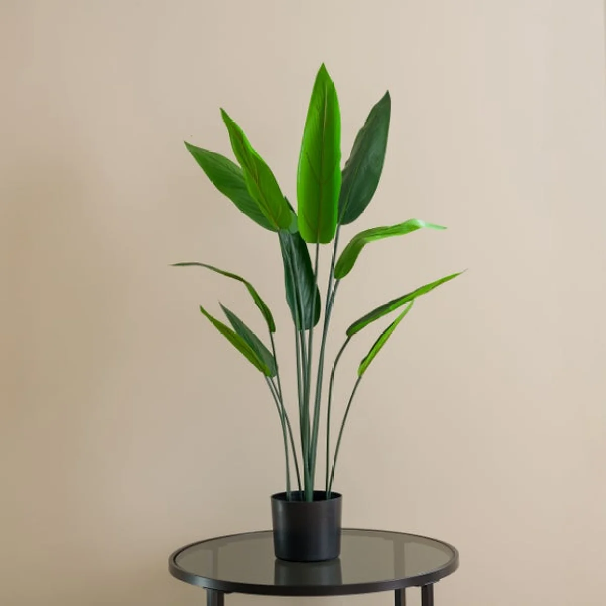 90cm Artificial Bird of Paradise Plant in Black Plastic Plant Pot – image 4