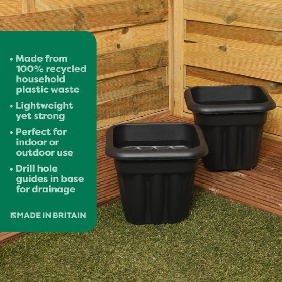 Vista Pack of 4 Square Plant Pots – image 2