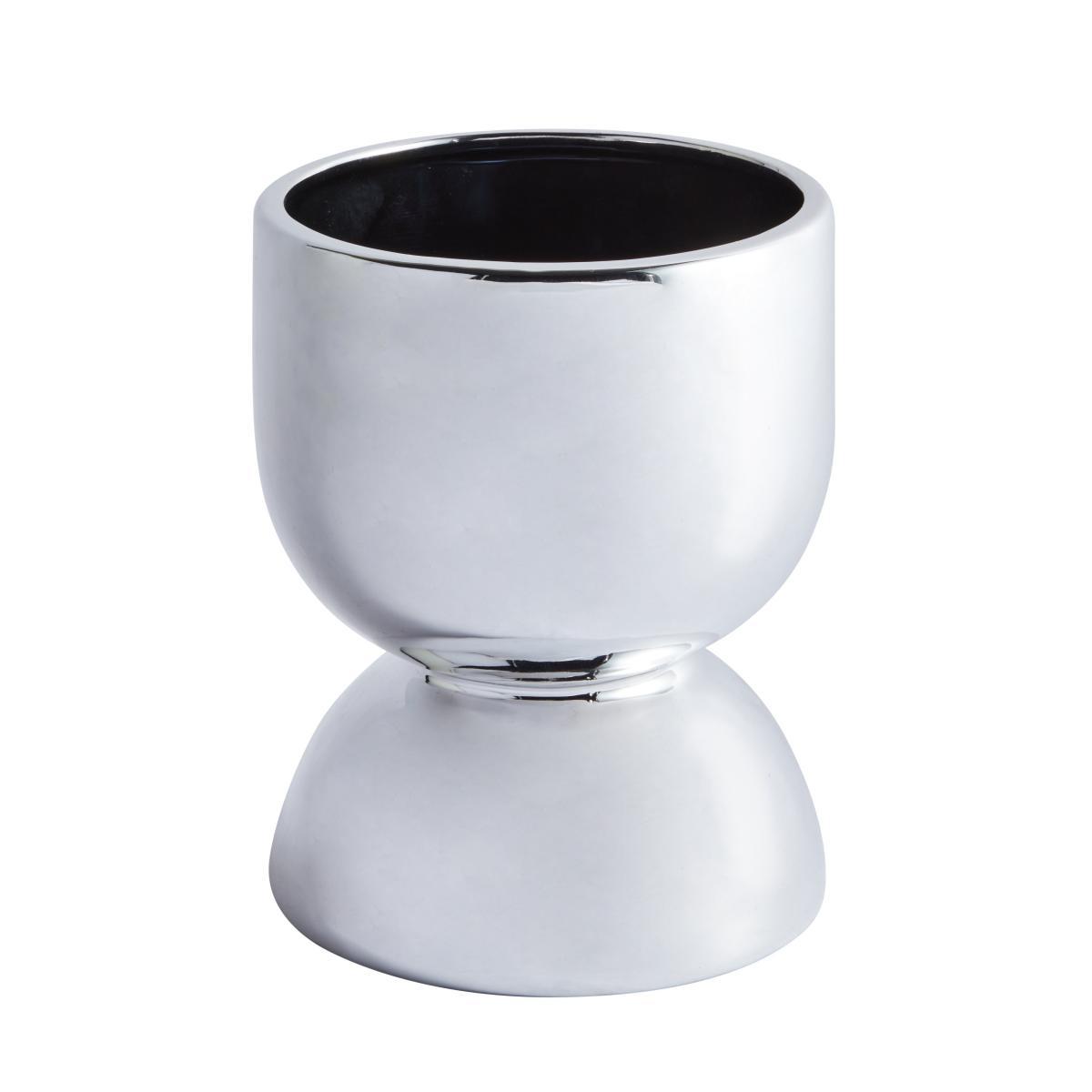 Ceramic Curves Planter Silver 20cm Silver – image 2
