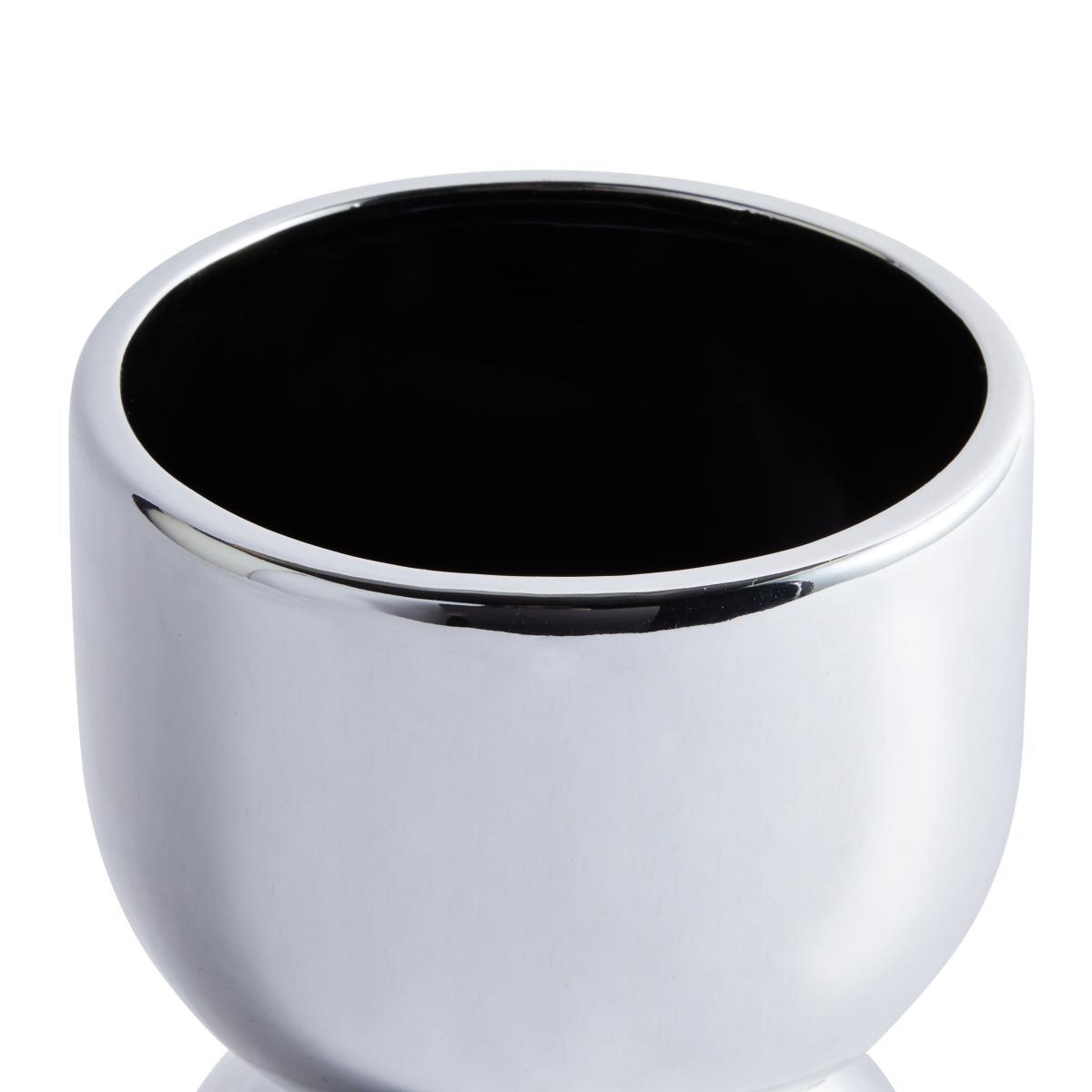 Ceramic Curves Planter Silver 20cm Silver – image 3