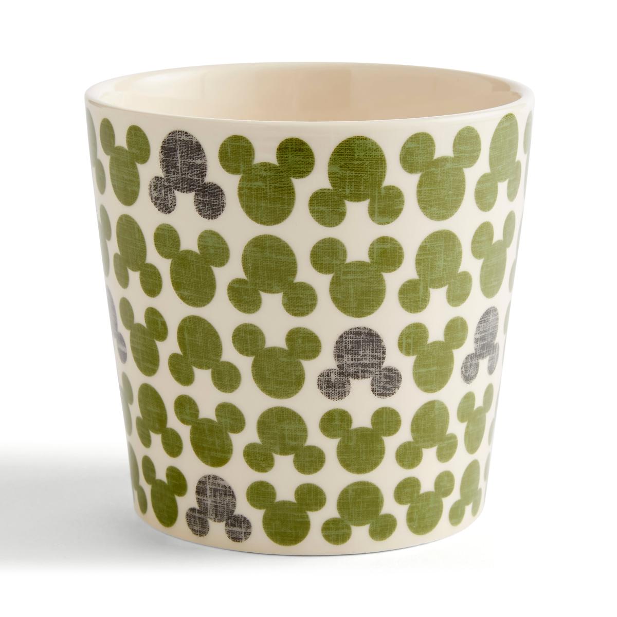 Disney Mickey Small Printed Plant Pot Green/White – image 3