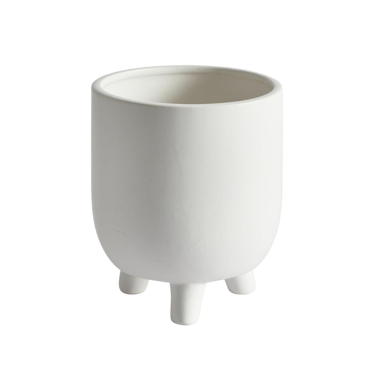 Ceramic Footed Plant Pot White White – image 4