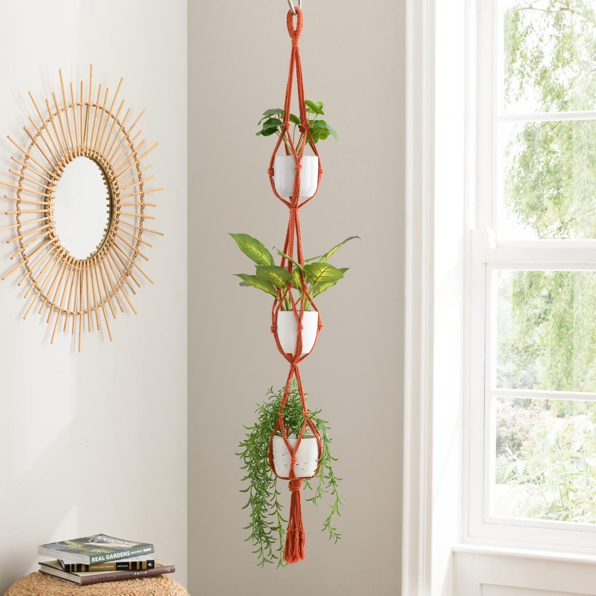 Macrame Triple Plant Hanger Ginger – image 1