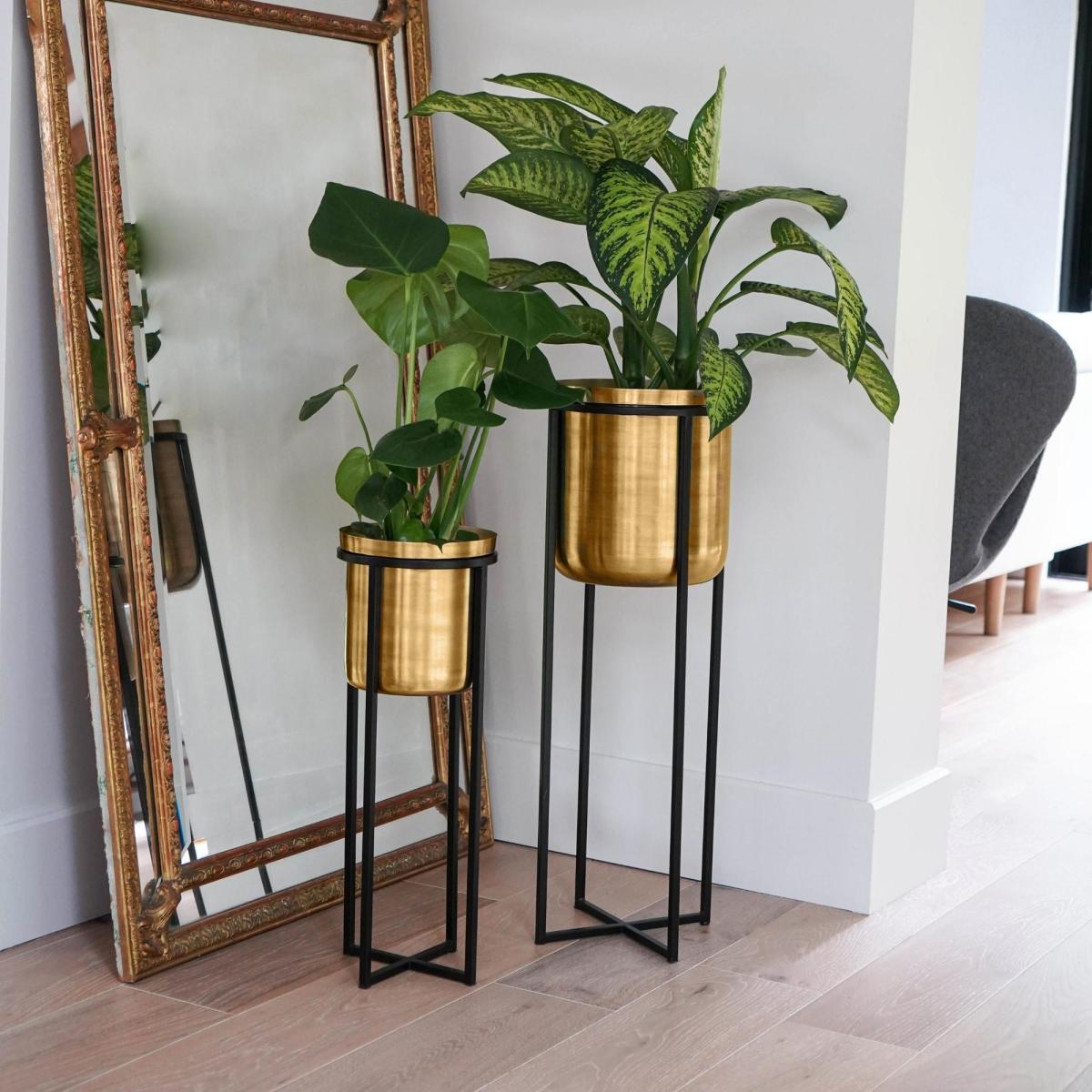 Calla Plant Pot With Stand Pewter (Grey) – image 3