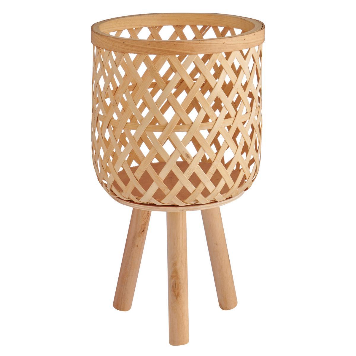 Bamboo and Wood Plant Stand Brown – image 4