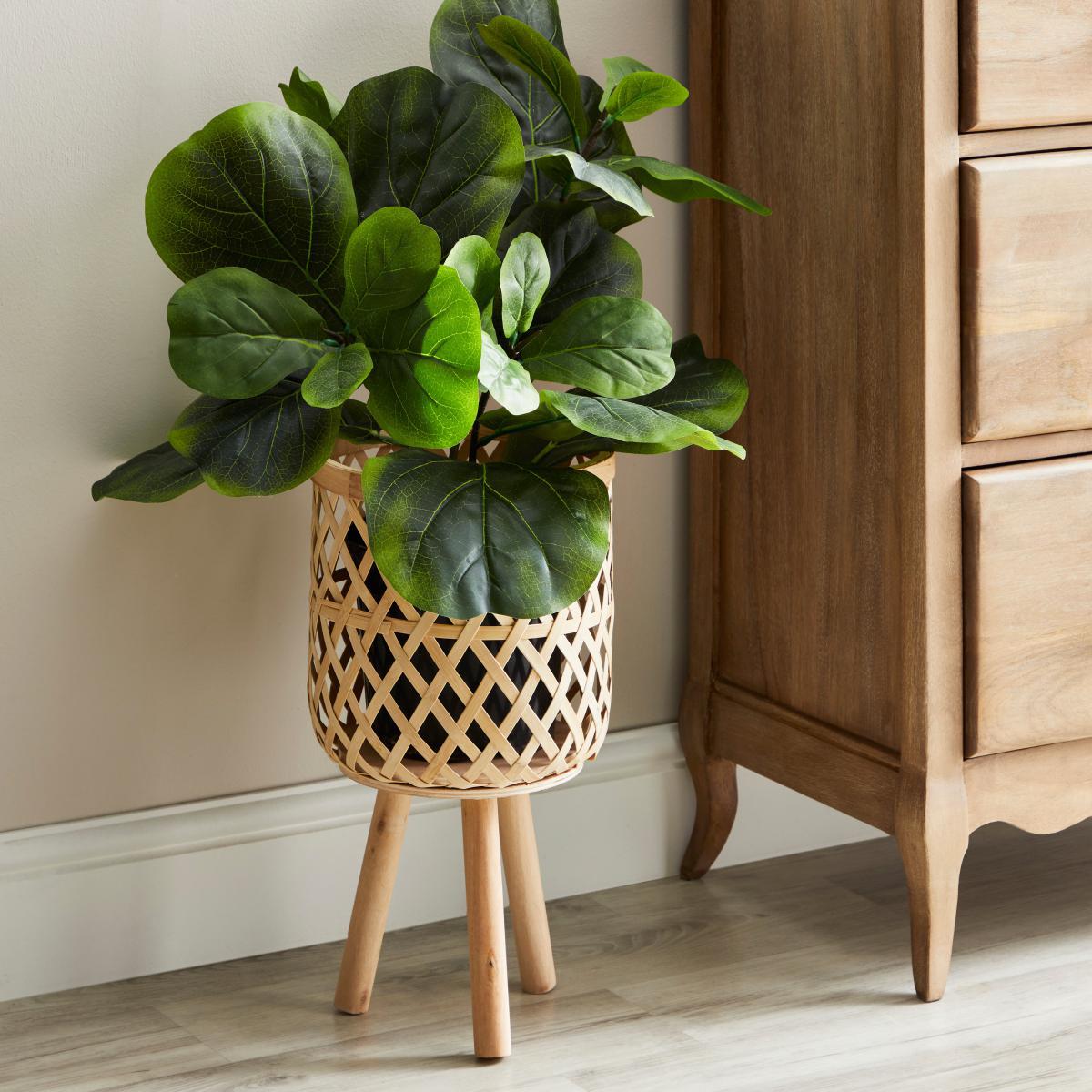 Bamboo and Wood Plant Stand Brown – image 1