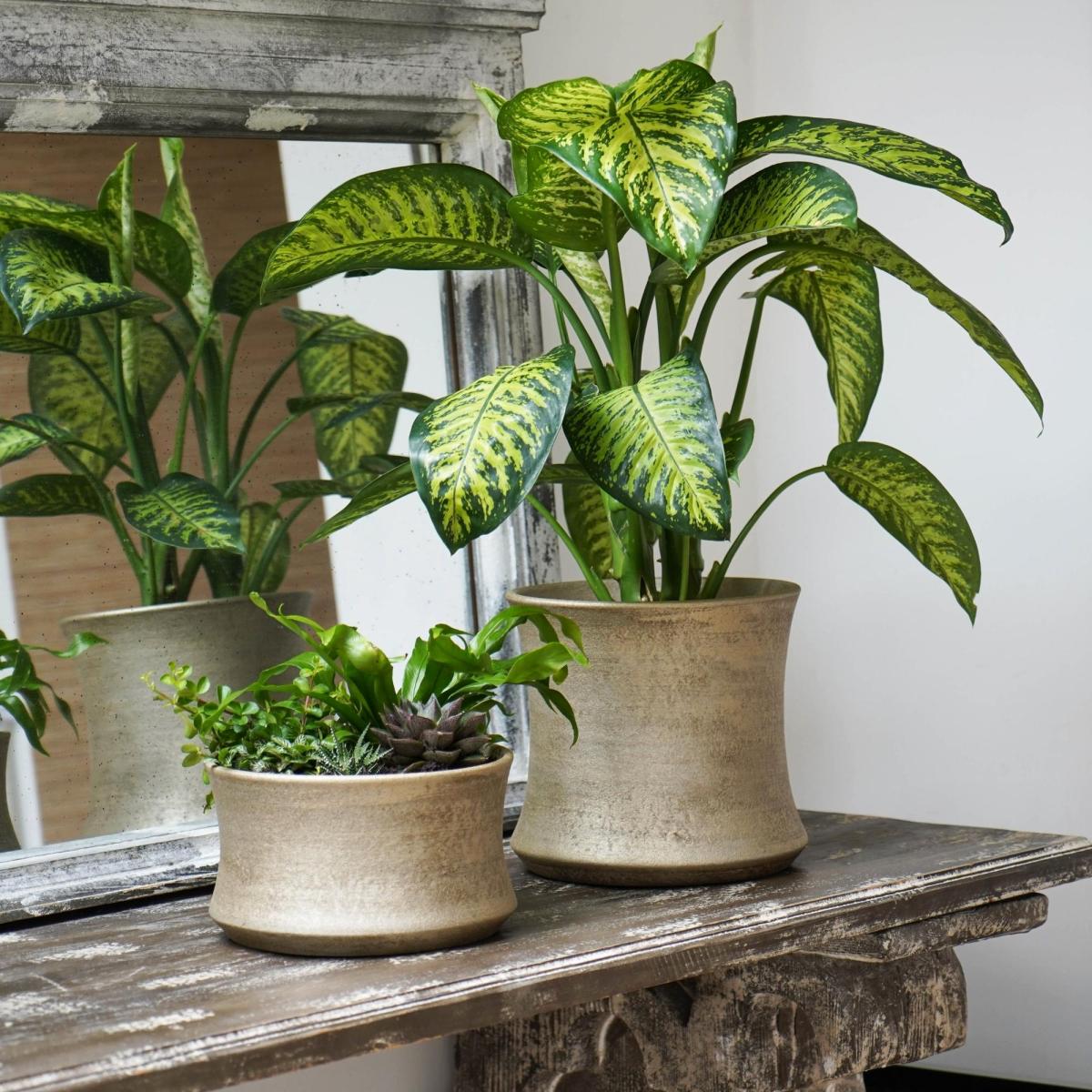 White Gold Luxe Plant Pot Gold – image 2