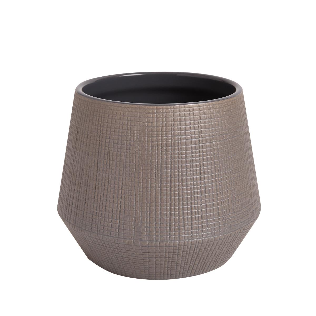 Matt Grey Ceramic Plant Pot Grey – image 3