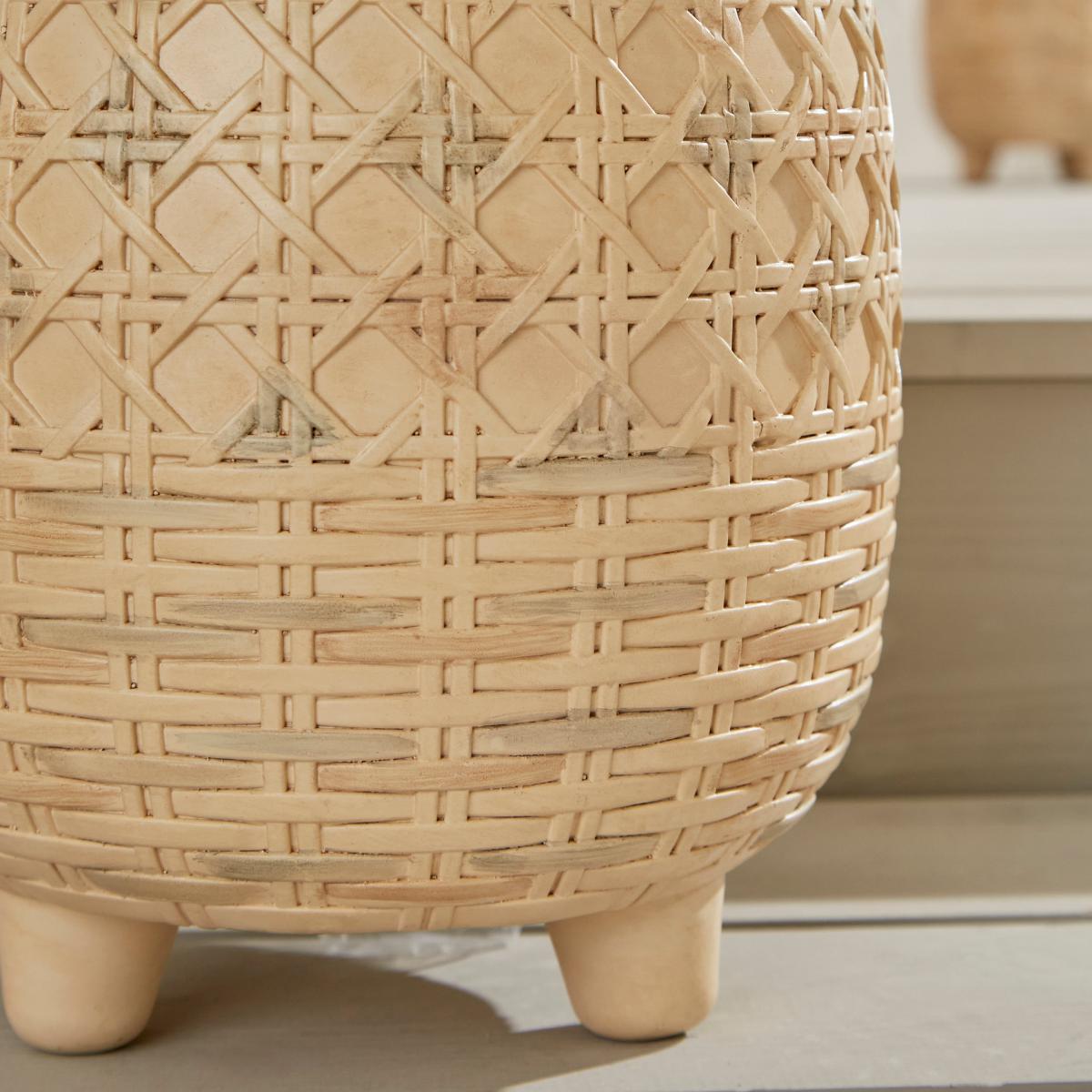 Rattan Effect 3 Foot Planter Small Brown – image 2