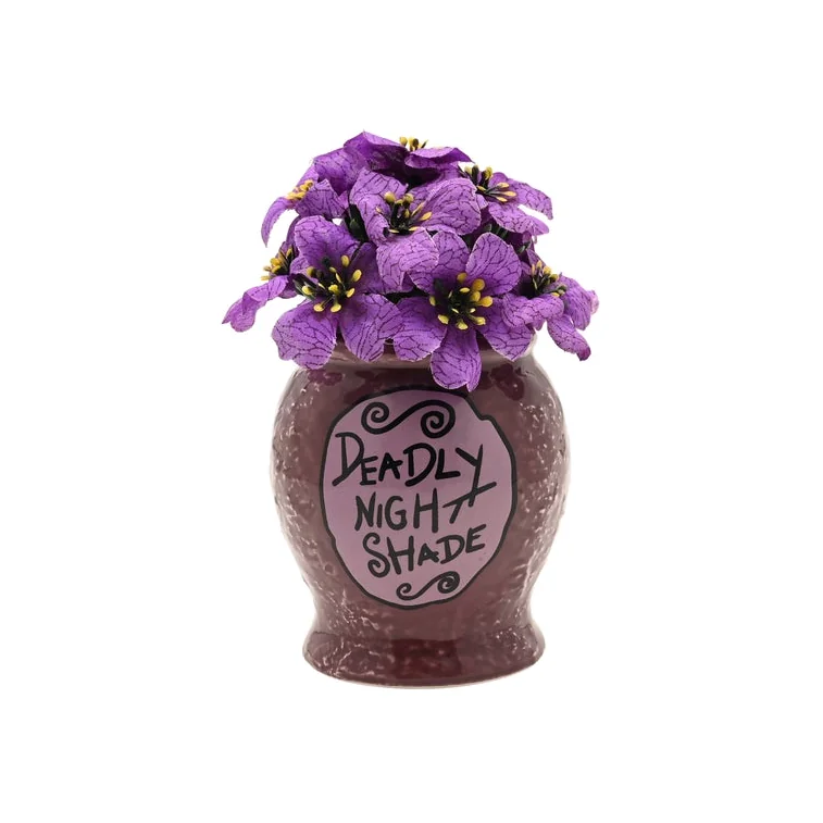 Disney Nightmare Before Christmas Deadly Nightshade Planter with Faux Plant – image 1