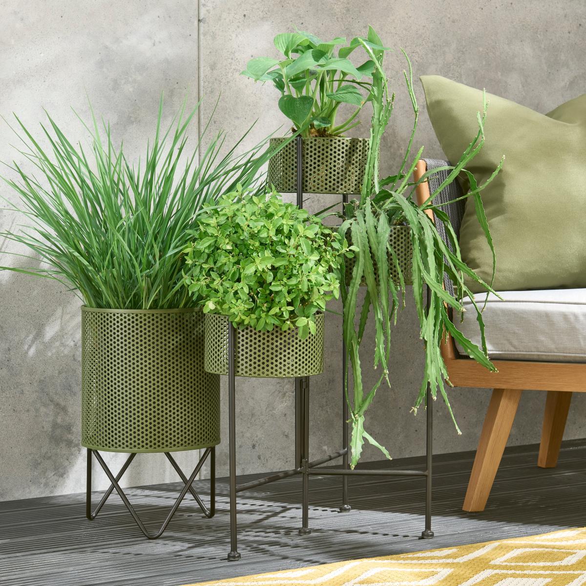 Elements Olive Foldable Plant Stand MultiColoured – image 3
