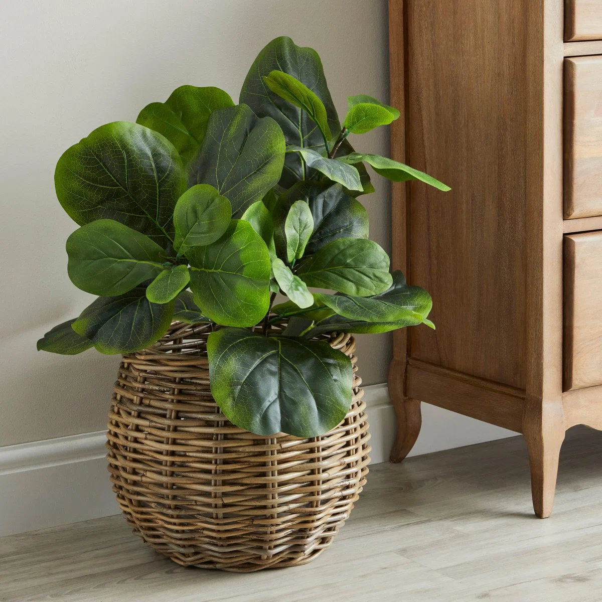 Churchgate Rattan Planter Grey – image 1