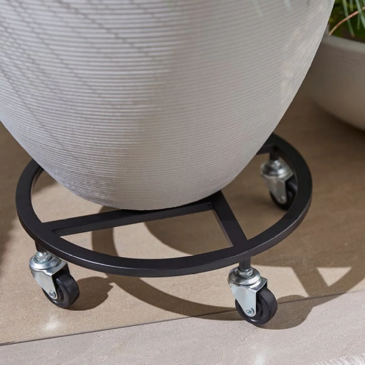Geometric Plant Pot Stand with Wheels – image 2