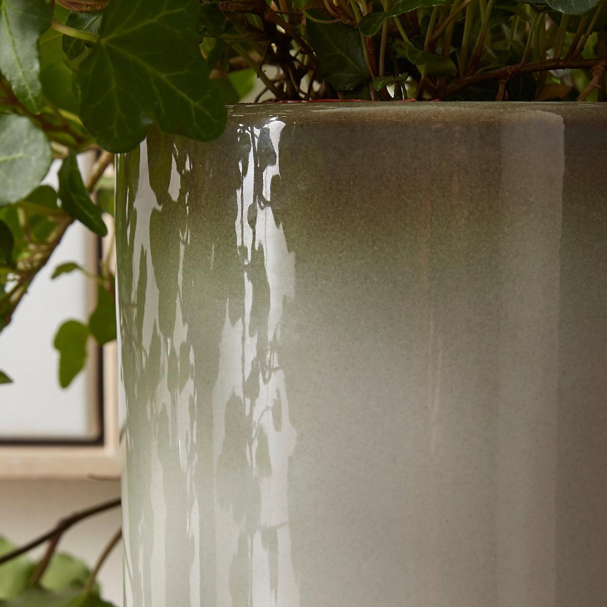 Reactive Glaze Grey Ceramic Plant Pot Grey – image 2