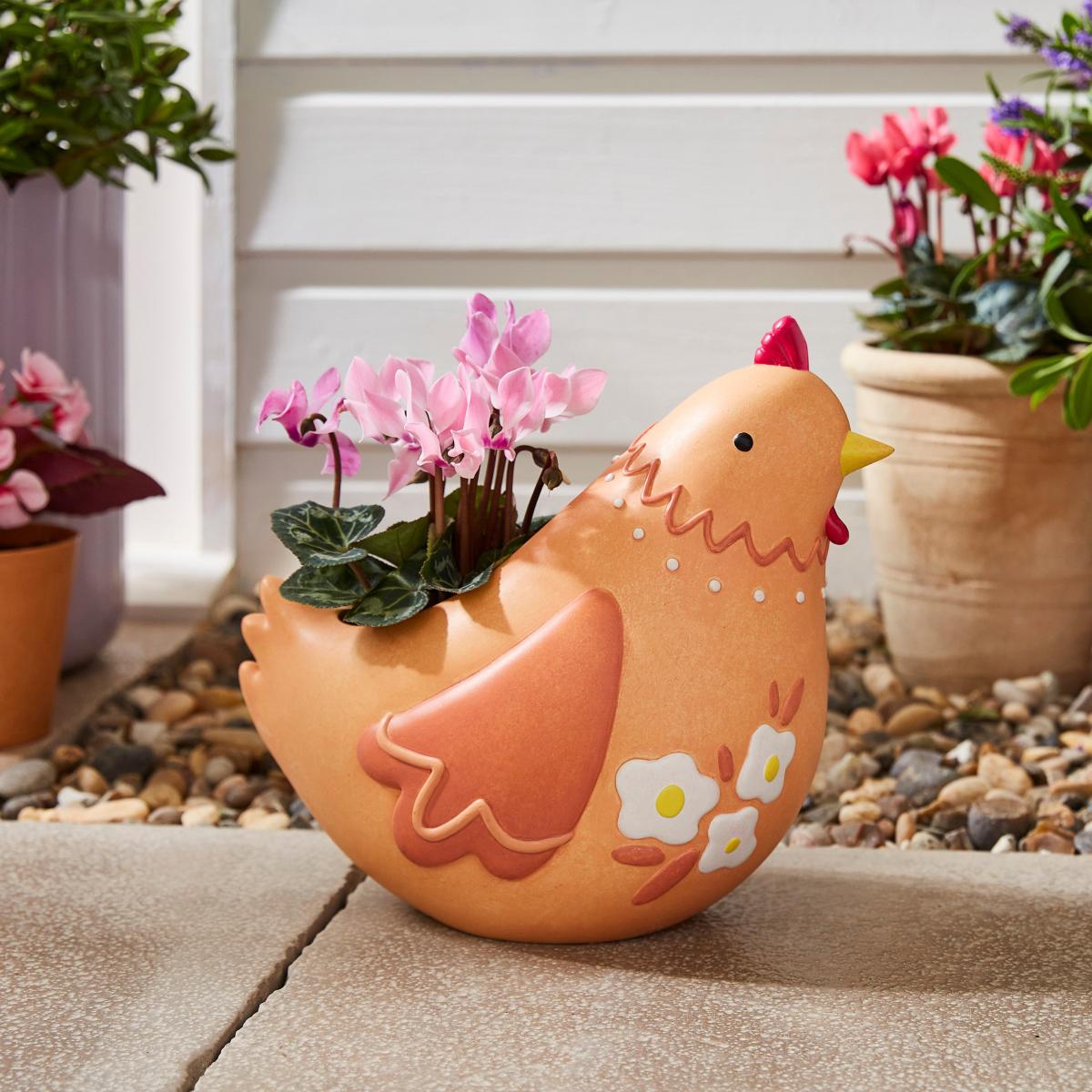 Resin Chicken Plant Pot – image 1