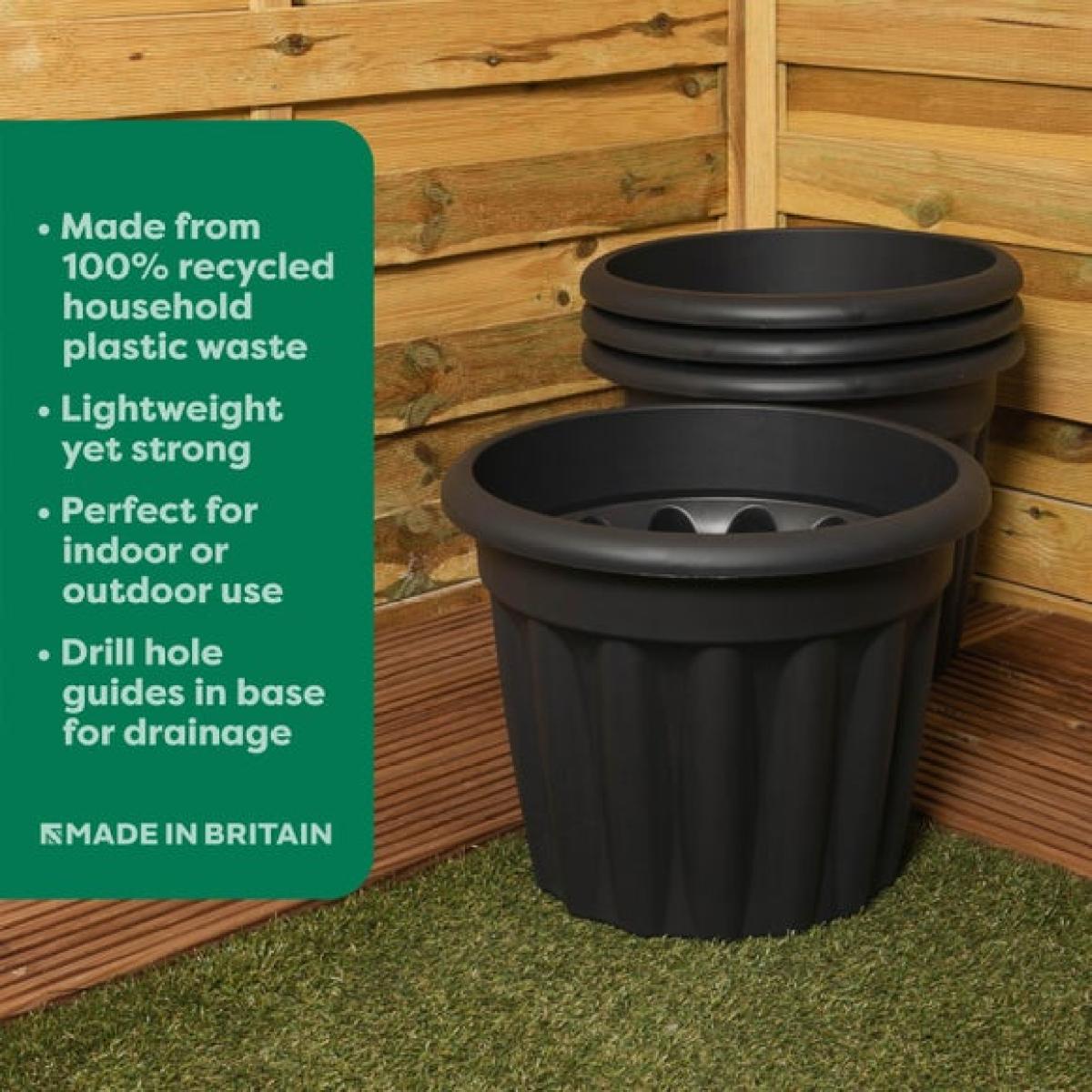 Vista Pack of 4 Round Plant Pots – image 2
