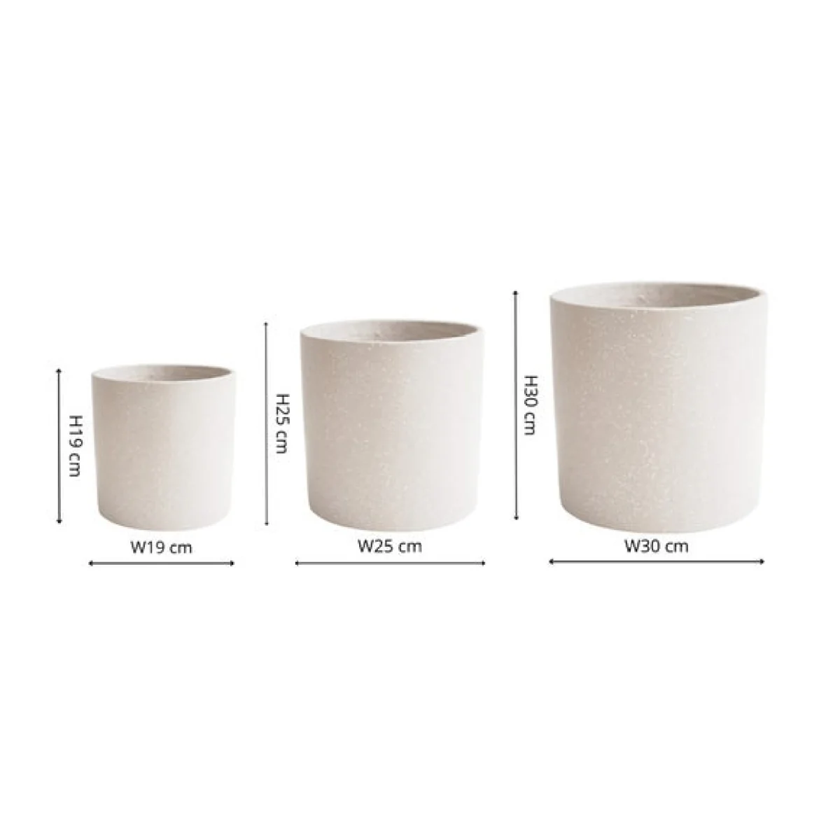 Set of 3 Valetta Terrazzo Planters Ivory – image 2