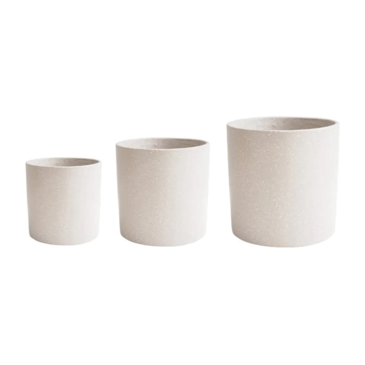 Set of 3 Valetta Terrazzo Planters Ivory – image 1