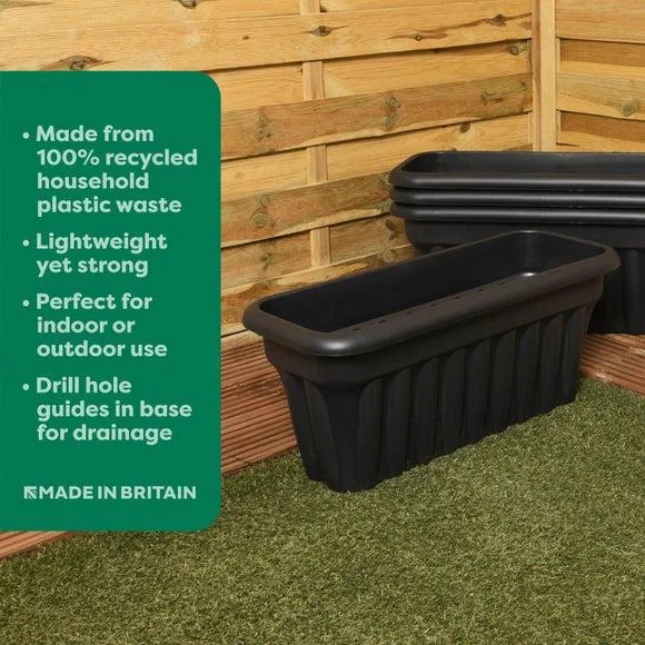 Vista Pack of 2 Rectangular Trough Plant Pots – image 2