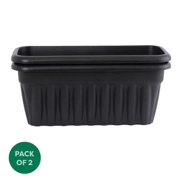 Vista Pack of 2 Rectangular Trough Plant Pots – image 4