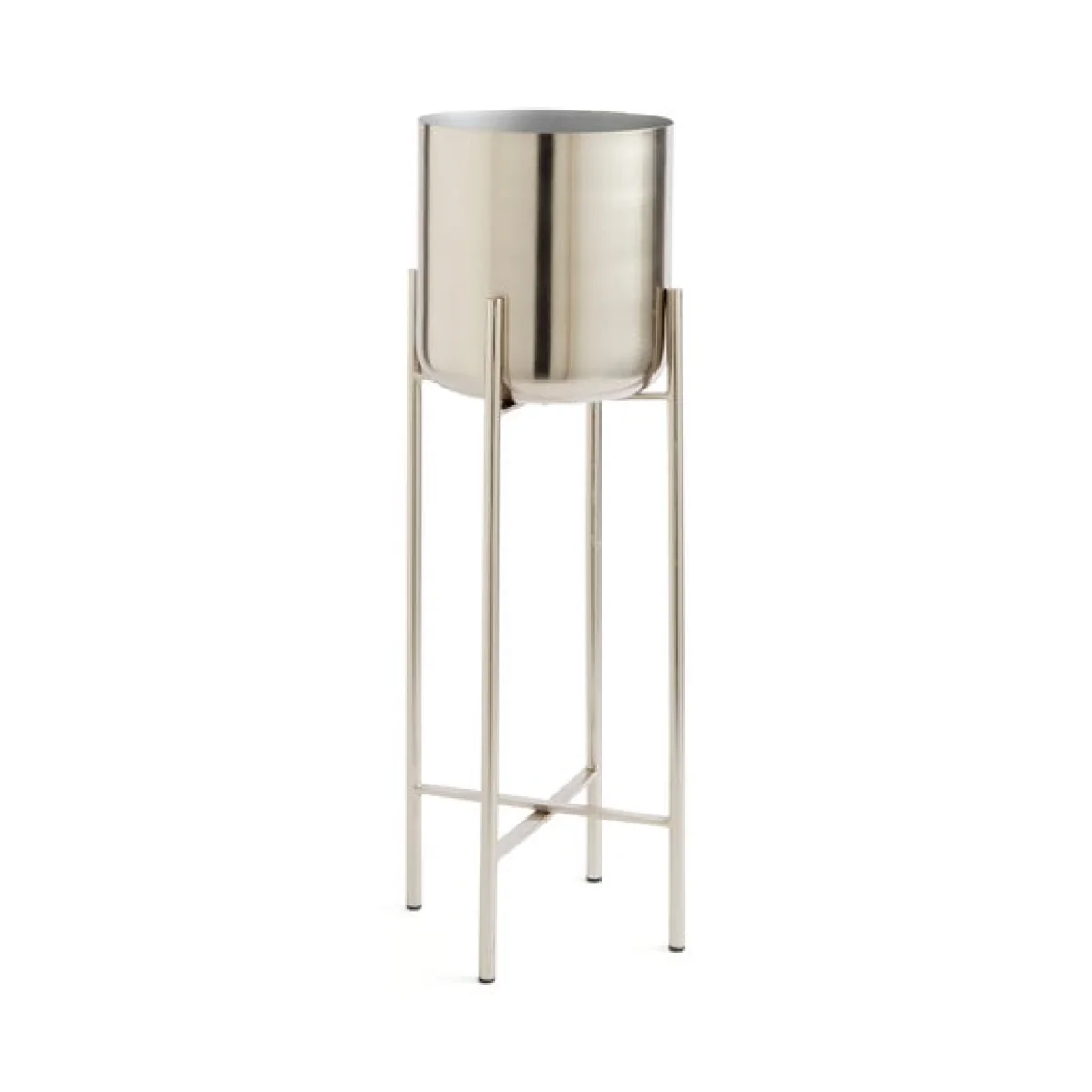 Curved Metal Plant Pot with Stand – image 3